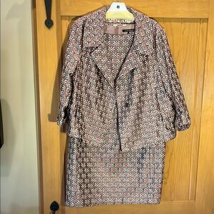 Beautiful Luisa Cerano Floral Patterned Dress and Jacket Set Women's Size 12